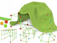 Klocki - KLOCKI DO BUDOWANIA BAZY ZESTAW XXL FORTÓW DLA DZIECI NAMIOT 120 ELEMENTÓW - miniaturka - grafika 1