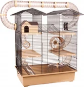 Legowiska dla kotów - DUŻA KLATKA piętrowa dla Chomika Gryzonia Myszki tunele domek kołowrotek - miniaturka - grafika 1