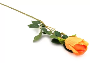 Róża sztuczna pomarańczowa gałązka 66 cm - Sztuczne kwiaty - miniaturka - grafika 1