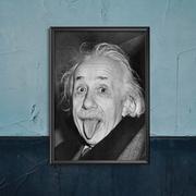Plakaty - Retro plakat Albert Einstein Tongue Out A4 21x29cm z ramką pion - miniaturka - grafika 1