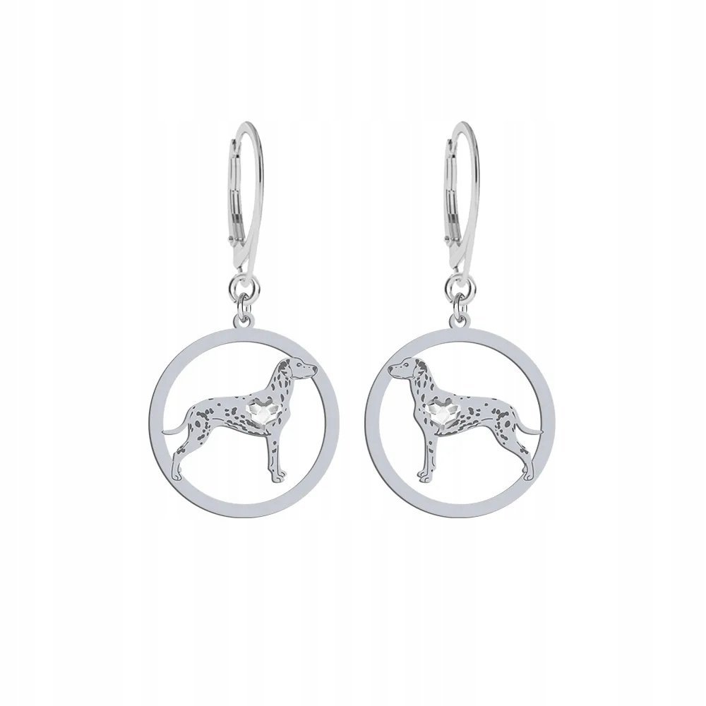Kolczyki Srebrne z Dalmatian Dog 925 Prezent Kobieta Bigiel GRAWER GRATIS