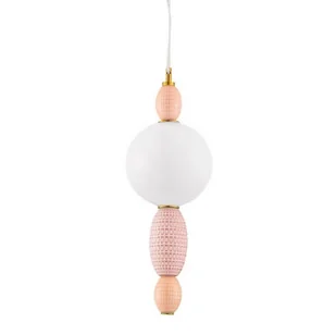 Zwisająca lampa do jadalni JOAQUIN LE44546 LED 12W 3000K kula złota różowa biała - Lampy sufitowe Zwisająca lampa do jadalni JOAQUIN LE44546 LED 12W 3000K kula złota różowa biała - Lampy sufitowe - miniaturka - grafika 1