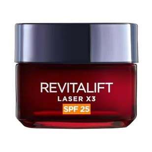 L'Oréal Paris Revitalift Laser X3 krem przeciwzmarszczkowy na dzień z SPF 25, potrójne działanie, witamina C, kwas hialuronowy, Pro-retinol, 50 ml - Kremy do twarzy - miniaturka - grafika 1