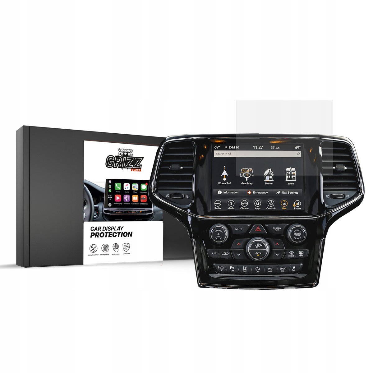 2x Folia matowa GrizzGlass CarDisplay Protection do Jeep Grand Cherokee 201