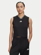 Bluzki damskie - adidas Bluzka Tiro Cut 3-Stripes Mesh JG4115 Czarny Regular Fit - miniaturka - grafika 1