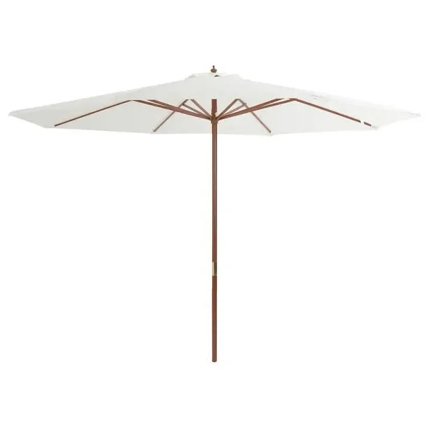 Parasol ogrodowy UV z podwójnym naciągiem, 350x240 cm, piaskowa biel