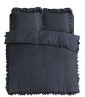 Pościel - 240x200/220 RUFFLES antracyt mikroperkal kpl pościeli - miniaturka - grafika 1