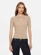 Swetry damskie - Guess Sweter W5RR10 Z2Y72 Beżowy Regular Fit - miniaturka - grafika 1