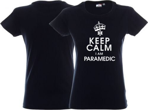 Promostars LPP - Koszulka damska KEEP CALM I AM PARAMEDIC granatowa