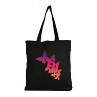 Torby i wózki na zakupy - Eko Torba na ramię Zakupy Shopper Torebka Bawełniana Eco Kolorowe Motyle 3 - miniaturka - grafika 1