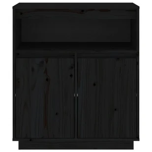 Lumarko Szafka, czarna, 70x34x80 cm, lite drewno sosnowe - Szafki do salonu - miniaturka - grafika 7