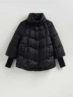 Moda i Uroda OUTLET - Reserved - Pikowana kurtka z wysokim kołnierzem - czarny - miniaturka - grafika 1