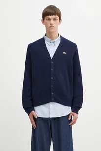Lacoste kardigan wełniany męski kolor granatowy AH0397 - Swetry męskie - miniaturka - grafika 1