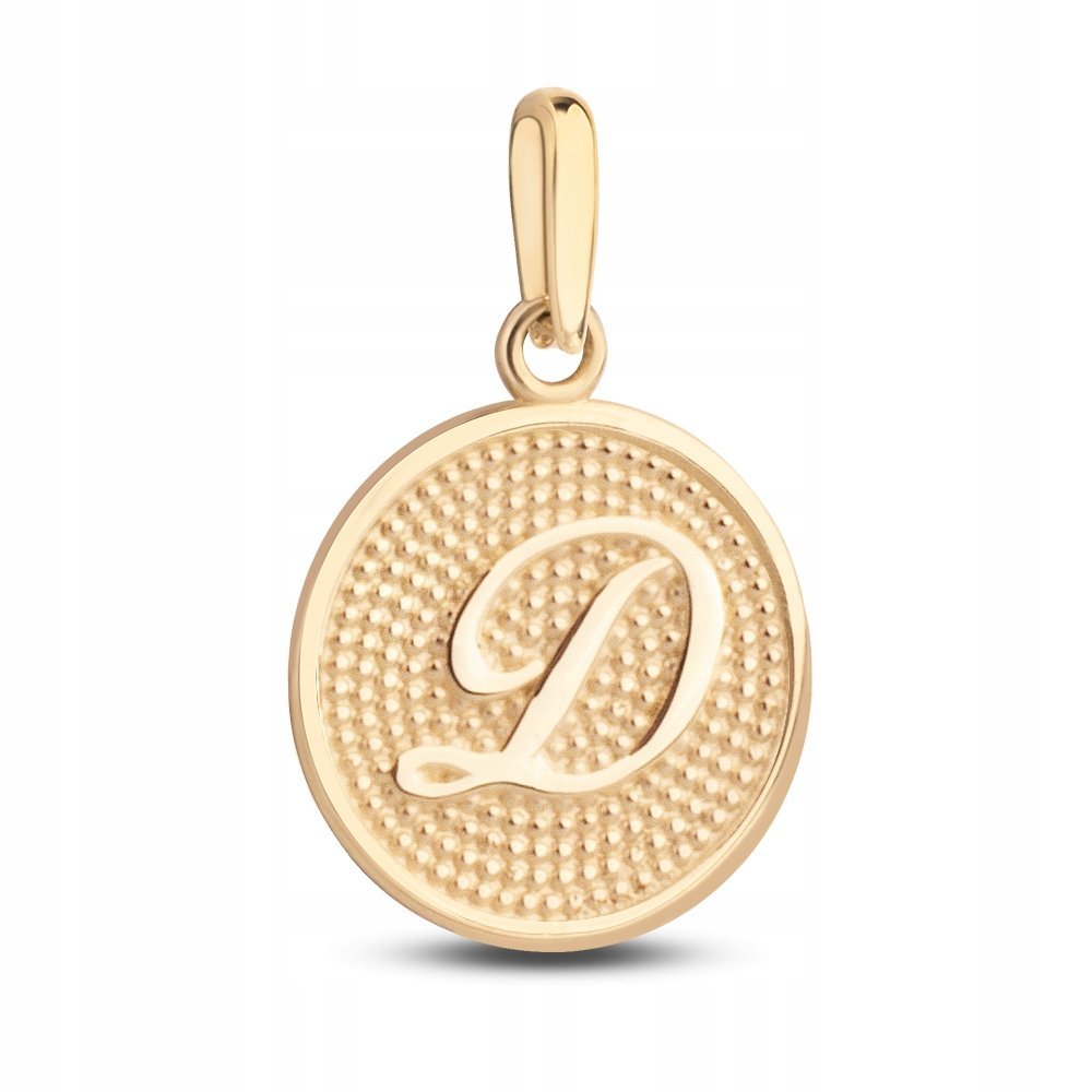 ZŁOTA WYJĄTKOWA ZAWIESZKA MEDALIK LITERKA D 333