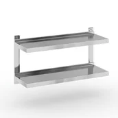 Meble gastronomiczne - B2B Partner Podwójna półka ze stali nierdzewnej wieszana, 900x300 mm 434106 - miniaturka - grafika 1