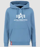 Bluzy męskie - Bluza ALPHA INDUSTRIES BASIC niebieska (airforce blue) kaptur 178312 538-XXL - miniaturka - grafika 1