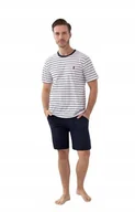 Piżamy damskie - PIŻAMA MĘSKA LUNA 808 bawełna granatowa paski rozmiar XL - miniaturka - grafika 1