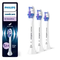 Końcówki do szczoteczek elektrycznych - Philips Sonicare Końcówki S2 Sensitive HX6053/87 białe 2+1 gratis - miniaturka - grafika 1