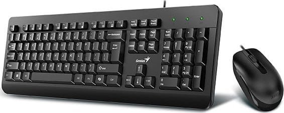 Genius KM-160 COPILOT, zestaw klawiatura z optyczną myszką, CZ/SK, klasyczna, wodoodporny rodzaj przewodowa USB, czarna 31330001433