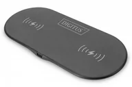Ładowarki do telefonów - Digitus Ładowarka bezprzewodowa indukcyjna 15W Qi Duo-Power 1m USB-C Czarna - miniaturka - grafika 1