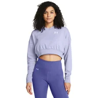 Bluzy sportowe damskie - Damska bluza dresowa nierozpinana bez kaptura Under Armour UA Rival Terry OS Crop Crw - fioletowa - UNDER ARMOUR - miniaturka - grafika 1