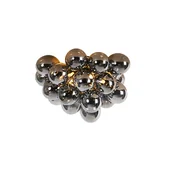 Oprawy, klosze i abażury - QAZQA Designerski plafon czarny szkło przydymione 6-źródeł światła - Uvas - miniaturka - grafika 1