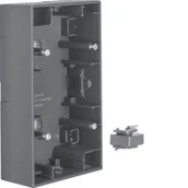 Gniazdka elektryczne - Hager Polo K.1 Puszka natynkowa 2-krotna pionowa antracyt mat lakierowana 10427006 - miniaturka - grafika 1