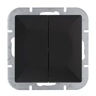 Wyłączniki światła i elektryczne - Łącznik podwójny perła, WP-2P czarny mat, p/t 10 a, 250 v, świecznikowy - miniaturka - grafika 1