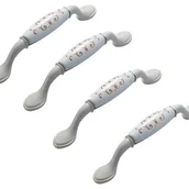 Zawiasy, okucia i inne akcesoria - Uchwyt meblowy ceramiczny, uchwyt do drzwi kuchennych, drążek szafki ze stopu aluminium (96 mm) – zestaw 4 sztuk - miniaturka - grafika 1