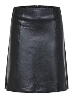 Spódnice - SELECTED FEMME Damska spódnica skórzana Slfnew Ibi Mw Leather Skirt B Noos, czarny, 40 - grafika 1