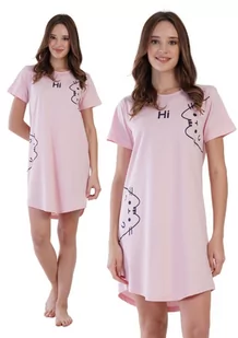 Koszula Nocna Vienetta bawełniana z krótkim rękawem XXL kot wygodna cienka - Bielizna nocna - miniaturka - grafika 1