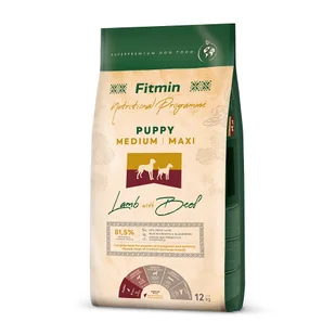 FITMIN Medium Maxi Puppy Lamb&Beef 12kg - Sucha karma dla psów - miniaturka - grafika 1