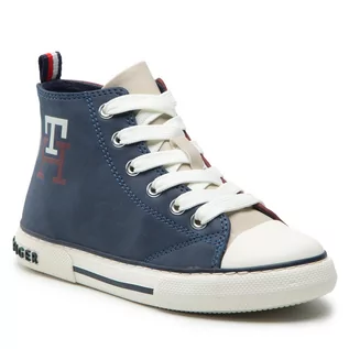 Buty dla chłopców - Trampki TOMMY HILFIGER - High Top Lace-Up Sneaker T3X9-32451-1441 M Blue/Bordeaux X663 - grafika 1