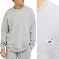 Bluzy męskie - Lee CORE LOOSE SWS Sharp Grey Melee LUŹNA SZARA BLUZA Z MAŁYM LOGO XL - miniaturka - grafika 1