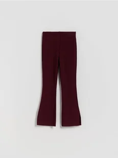 Reserved - Prążkowane spodnie flare - mahoniowy - Spodnie i spodenki dla dziewczynek - miniaturka - grafika 1