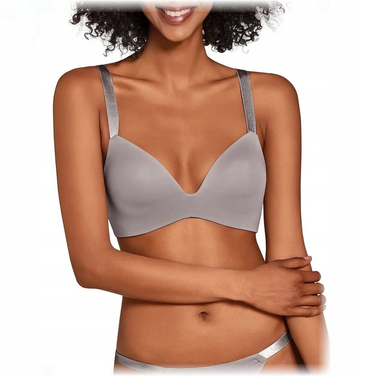 Biustonosz damski SLOGGI S SUBSTANCE PU BEZ FISZBIN PUSH-UP SZARY XS (34)