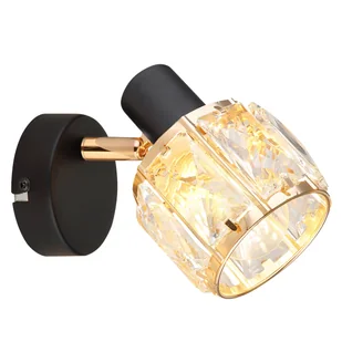 Kryształowa lampa ścienna Dubai 91-30221 Candellux glamour czarna bursztynowa złota - Lampy ścienne - miniaturka - grafika 1