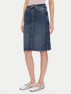 Spódnice - Lee Spódnica jeansowa 112355270 Granatowy Regular Fit - miniaturka - grafika 1