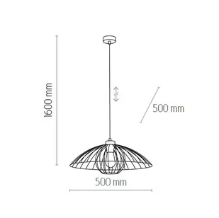 TK Lighting Lampa wisząca druciana BARBELLA 1pł. 50cm Wysyłka za 0 zł 6260 - Lampy sufitowe - miniaturka - grafika 2