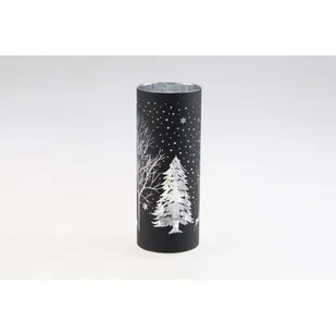 Świecznik szklany LED 8 x 20 cm czarny - Ozdoby bożonarodzeniowe - miniaturka - grafika 1