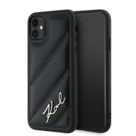 Etui i futerały do telefonów - Etui Karl Lagerfeld Diagonal Quilted Script na iPhone 11 / Xr - czarne - miniaturka - grafika 1