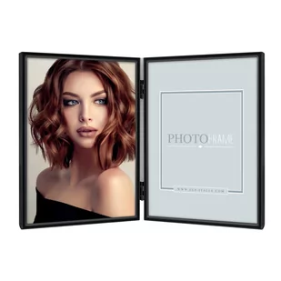 Ramka metalowa na 2 zdjęcia 10x15 Silvia Black - Ramki na zdjęcia - miniaturka - grafika 1