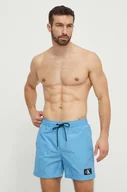 Stroje kąpielowe - Calvin Klein szorty kąpielowe kolor turkusowy - miniaturka - grafika 1