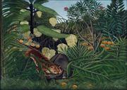 Plakaty - Fight between a Tiger and a Buffalo, Henri Rousseau - plakat 30x20 cm - miniaturka - grafika 1
