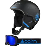 Gogle narciarskie - Cairn Flow, kask narciarski + gogle, zestaw, junior, czarny/niebieski - miniaturka - grafika 1