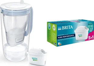 Dzbanek filtrujący Brita Glass 2,5L niebieski + 7 wkładów Maxtra Pro Pure Performance - Dzbanki filtrujące - miniaturka - grafika 1