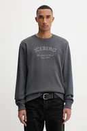 Bluzy męskie - Iceberg bluza męska kolor szary z aplikacją E030 6317 - miniaturka - grafika 1