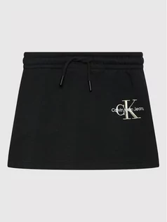 Sukienki i spódniczki dla dziewczynek - Calvin Klein Jeans Spódnica Monogram Off Placed IG0IG01313 Czarny Regular Fit - grafika 1