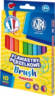 Astra, Flamastry pędzelkowe Brush, 10 kolorów - Kredki, ołówki, pastele i pisaki - miniaturka - grafika 1