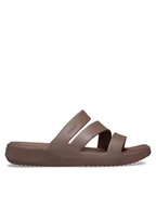 Klapki i japonki damskie - Crocs Klapki Getaway Strappy 209587 Brązowy - miniaturka - grafika 1